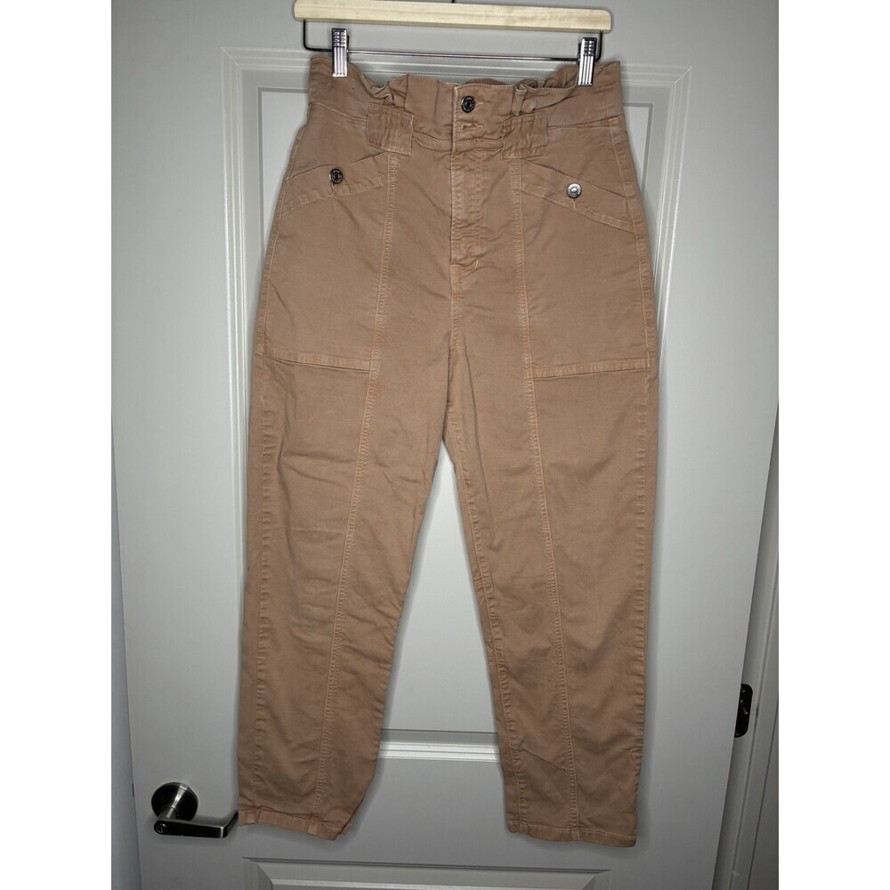 Veronica Beard Karter Straight-Leg Pants w/ Patch Pockets in Brown Size 30